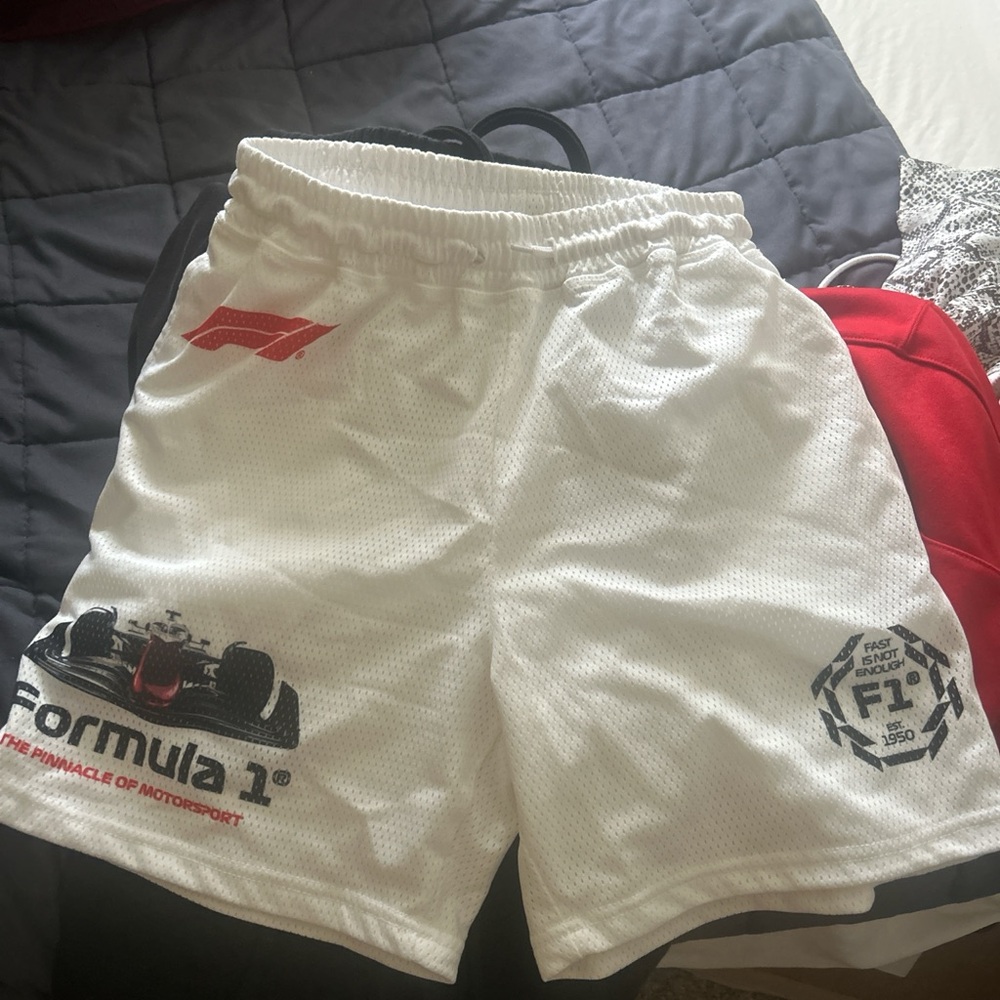 Formula 1 White Men's Athletic Shorts